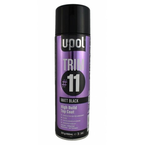U-POL TRIM Topcoat kleurspray met hoge opbouw mat zwart