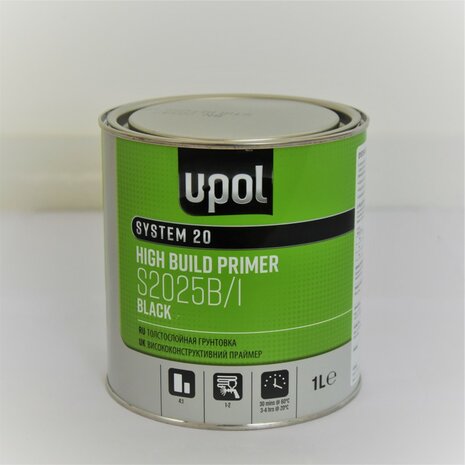 U-POL S2025 Highbuild primer zwart 1L