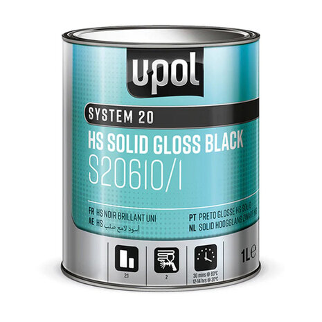 U-POL Solid Colours glanzend zwart 1L